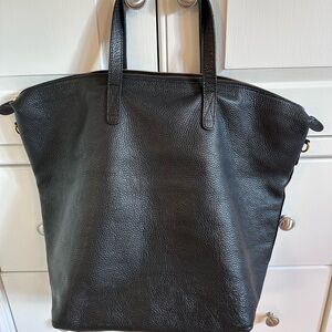 Black Leather Tote Bag